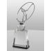 CRY146  Crystal Golf Award with Silver Metal Oval Figure 